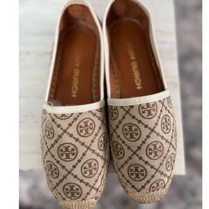 Tory Burch T Monogram Jacquard Espadrilles Sz 9